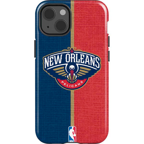 NBA New Orleans Pelicans Canvas iPhone 15 Impact Case