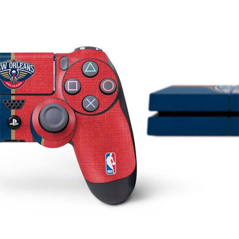 NBA New Orleans Pelicans Canvas PS4 Console and Controller Bundle Skin