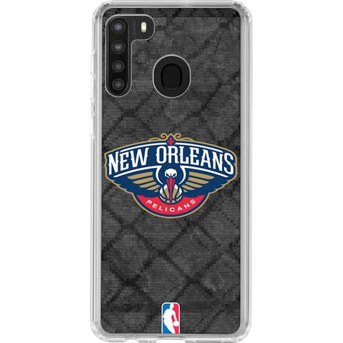 NBA New Orleans Pelicans Dark Rust Galaxy A21 Clear Case