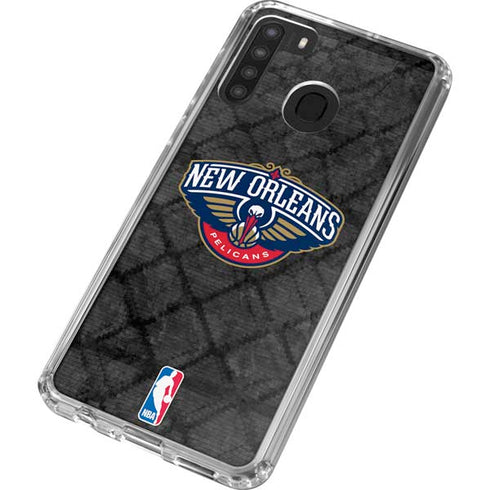 NBA New Orleans Pelicans Dark Rust Galaxy A21 Clear Case