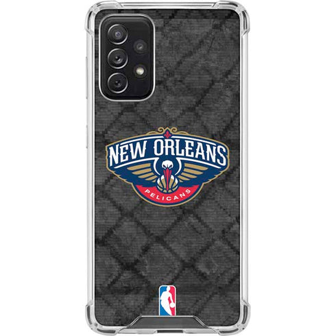 NBA New Orleans Pelicans Dark Rust Galaxy A72 5G Clear Case