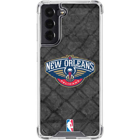 NBA New Orleans Pelicans Dark Rust Galaxy S21 5G Clear Case