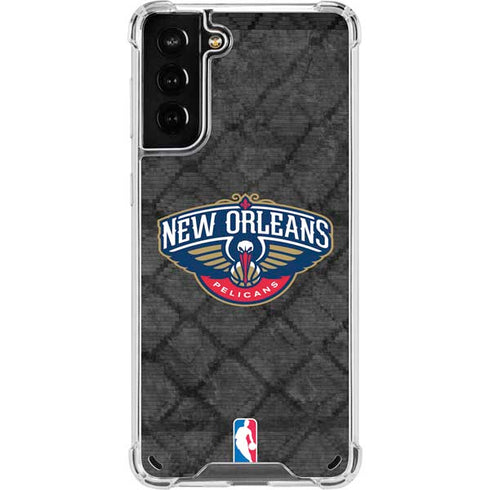 NBA New Orleans Pelicans Dark Rust Galaxy S21 Plus 5G Clear Case