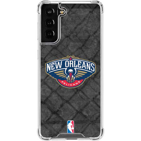 NBA New Orleans Pelicans Dark Rust Galaxy S22 Plus Clear Case