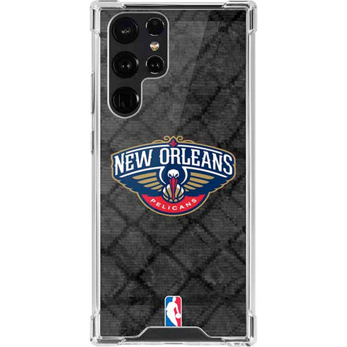 NBA New Orleans Pelicans Dark Rust Galaxy S22 Ultra Clear Case