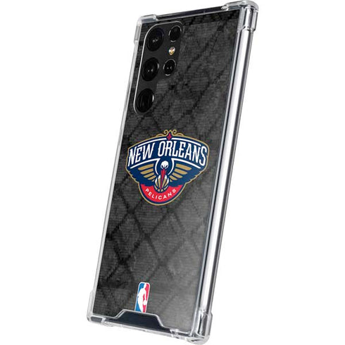 NBA New Orleans Pelicans Dark Rust Galaxy S22 Ultra Clear Case