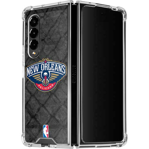 NBA New Orleans Pelicans Dark Rust Galaxy Z Fold4 5G Clear Case