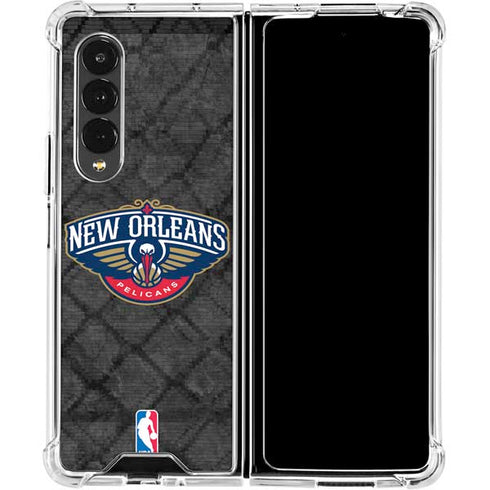 NBA New Orleans Pelicans Dark Rust Galaxy Z Fold4 5G Clear Case