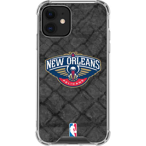 NBA New Orleans Pelicans Dark Rust iPhone 12 Clear Case