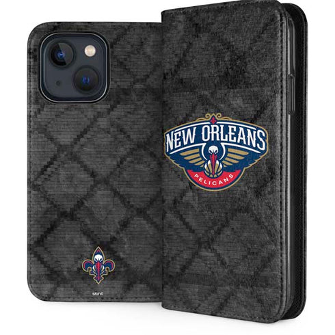 NBA New Orleans Pelicans Dark Rust iPhone 13 Folio Case