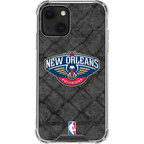 NBA New Orleans Pelicans Dark Rust iPhone 13 Mini Clear Case