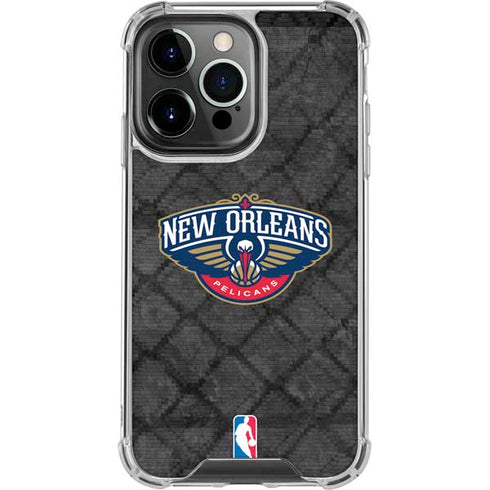 NBA New Orleans Pelicans Dark Rust iPhone 14 Pro Clear Case