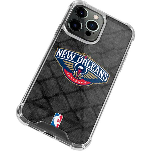 NBA New Orleans Pelicans Dark Rust iPhone 14 Pro Clear Case