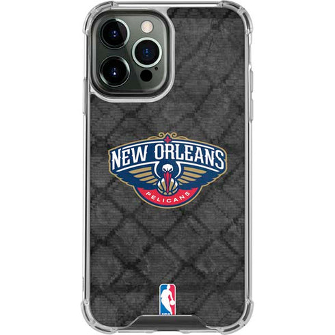 NBA New Orleans Pelicans Dark Rust iPhone 14 Pro Max Clear Case