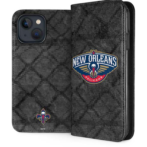 NBA New Orleans Pelicans Dark Rust iPhone 15 Plus Folio Case