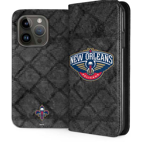 NBA New Orleans Pelicans Dark Rust iPhone 15 Pro Folio Case