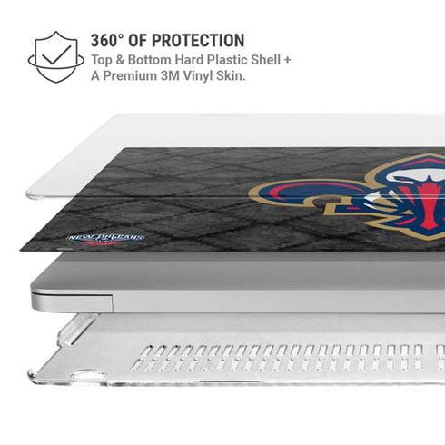 NBA New Orleans Pelicans Dark Rust MacBook Pro 15in (2016-19) Case plus Skin