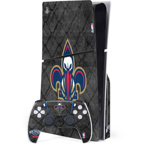 NBA New Orleans Pelicans Dark Rust PS5 Slim Disk Bundle Skin