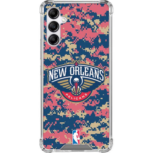 NBA New Orleans Pelicans Digi Camo Galaxy A14 5G Clear Case