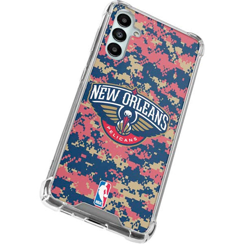 NBA New Orleans Pelicans Digi Camo Galaxy A14 5G Clear Case