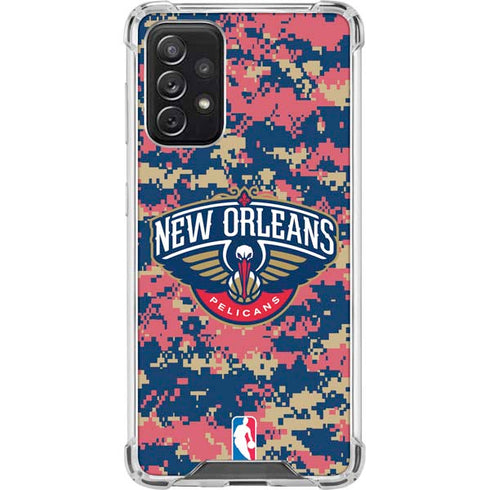 NBA New Orleans Pelicans Digi Camo Galaxy A72 5G Clear Case