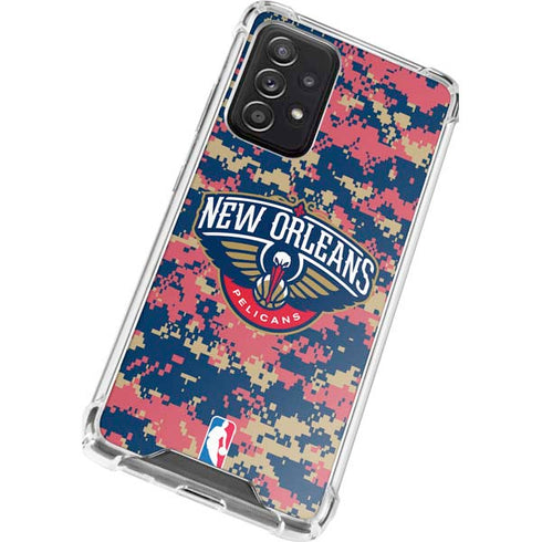 NBA New Orleans Pelicans Digi Camo Galaxy A72 5G Clear Case