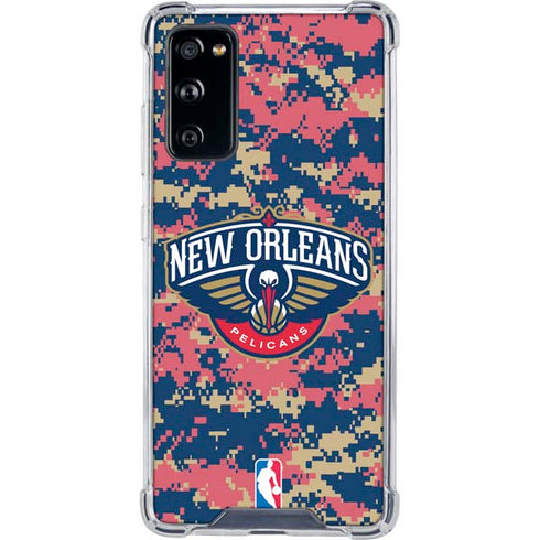 NBA New Orleans Pelicans Digi Camo Galaxy S20 FE Clear Case