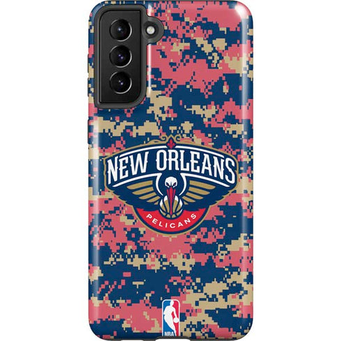 NBA New Orleans Pelicans Digi Camo Galaxy S21 Plus 5G Pro Case
