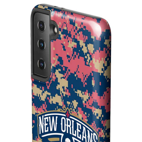 NBA New Orleans Pelicans Digi Camo Galaxy S21 Plus 5G Pro Case
