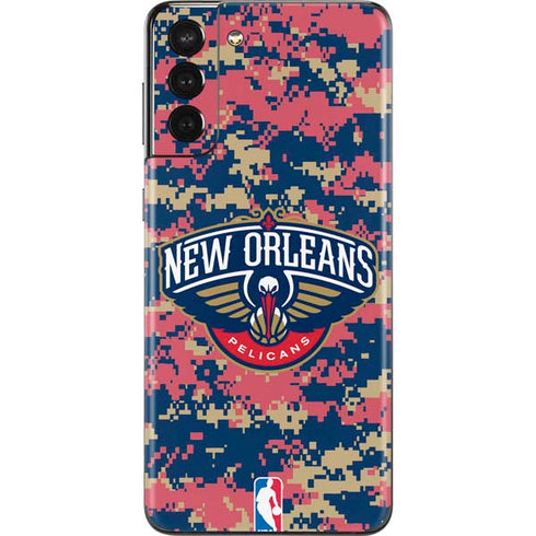 NBA New Orleans Pelicans Digi Camo Galaxy S21 Plus 5G Skin