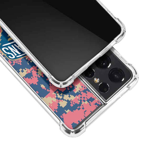NBA New Orleans Pelicans Digi Camo Galaxy S21 Ultra 5G Clear Case