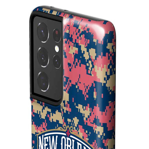 NBA New Orleans Pelicans Digi Camo Galaxy S21 Ultra 5G Pro Case