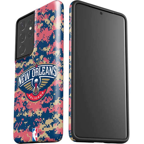 NBA New Orleans Pelicans Digi Camo Galaxy S21 Ultra 5G Pro Case