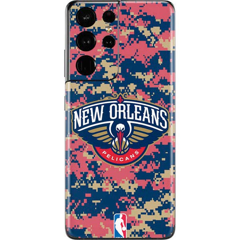 NBA New Orleans Pelicans Digi Camo Galaxy S21 Ultra 5G Skin