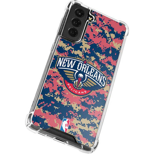 NBA New Orleans Pelicans Digi Camo Galaxy S22 Plus Clear Case