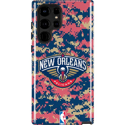 NBA New Orleans Pelicans Digi Camo Galaxy S22 Ultra Pro Case