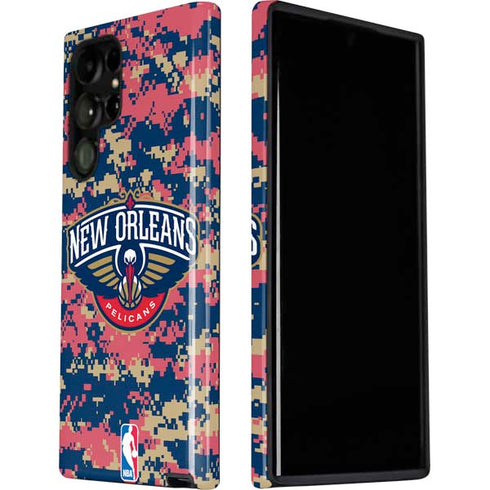 NBA New Orleans Pelicans Digi Camo Galaxy S22 Ultra Pro Case