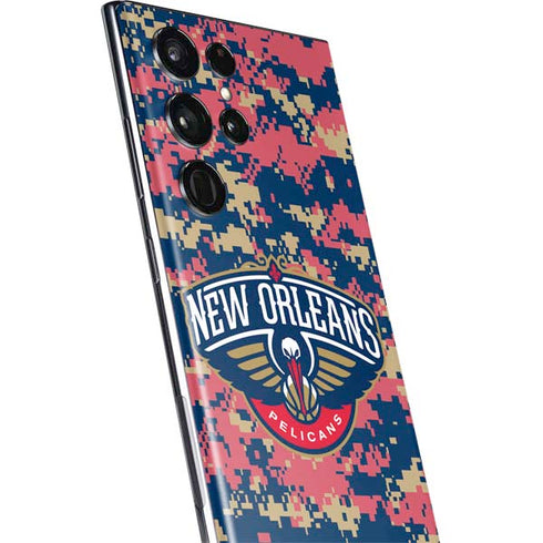 NBA New Orleans Pelicans Digi Camo Galaxy S22 Ultra Skin