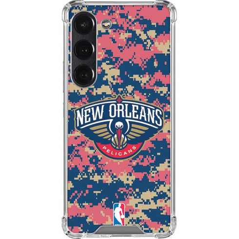 NBA New Orleans Pelicans Digi Camo Galaxy S23 Clear Case