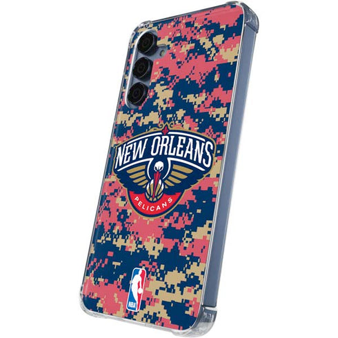 NBA New Orleans Pelicans Digi Camo Galaxy S24 Clear Case