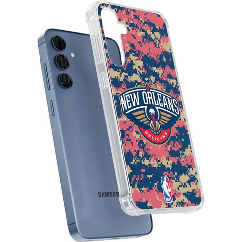 NBA New Orleans Pelicans Digi Camo Galaxy S24 Clear Case