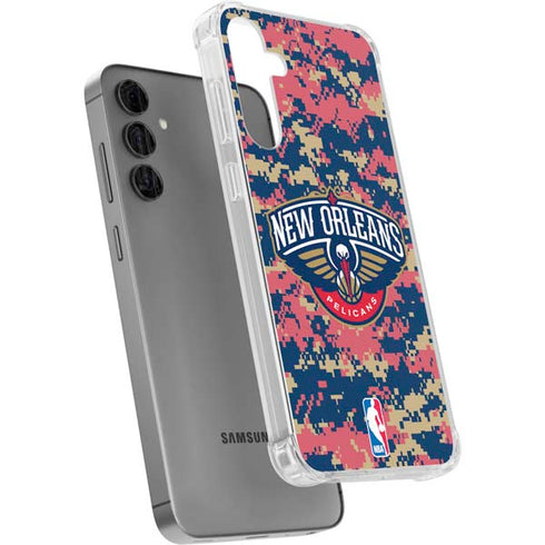 NBA New Orleans Pelicans Digi Camo Galaxy S24 Plus Clear Case