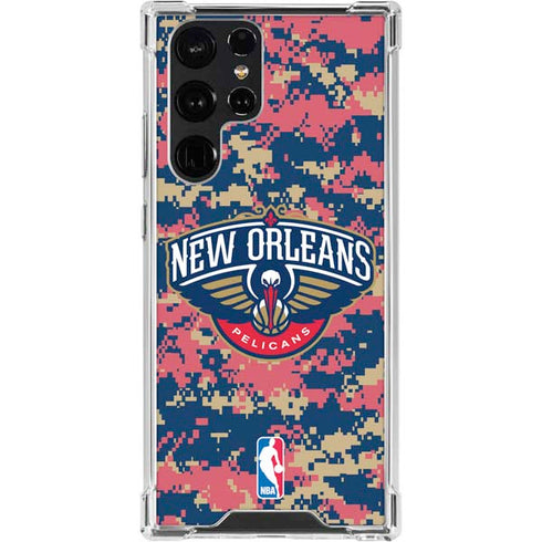 NBA New Orleans Pelicans Digi Camo Galaxy S24 Ultra Clear Case