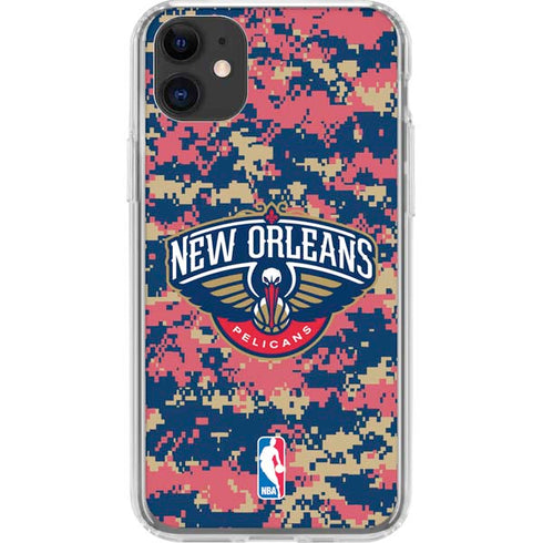 NBA New Orleans Pelicans Digi Camo iPhone 11 Clear Case