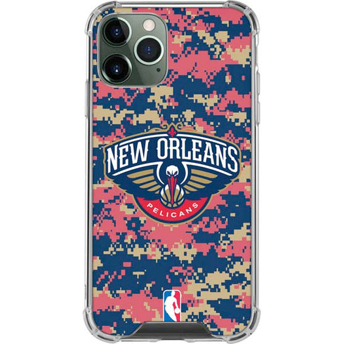 NBA New Orleans Pelicans Digi Camo iPhone 11 Pro Max Clear Case