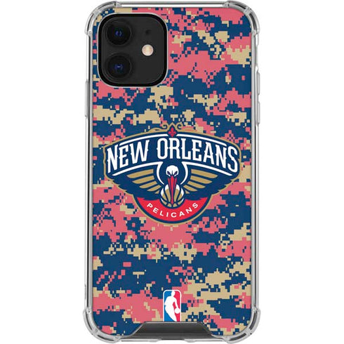 NBA New Orleans Pelicans Digi Camo iPhone 12 Clear Case