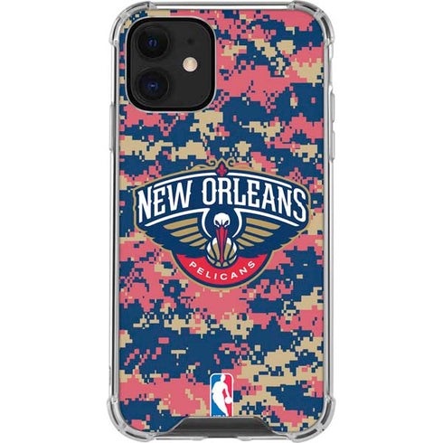 NBA New Orleans Pelicans Digi Camo iPhone 12 Mini Clear Case