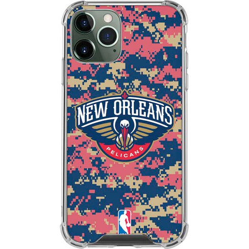 NBA New Orleans Pelicans Digi Camo iPhone 12 Pro Max Clear Case