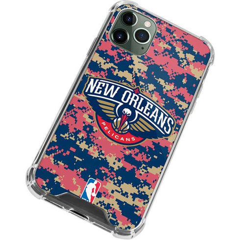NBA New Orleans Pelicans Digi Camo iPhone 12 Pro Max Clear Case