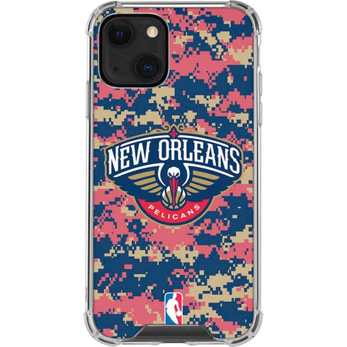NBA New Orleans Pelicans Digi Camo iPhone 13 Mini Clear Case